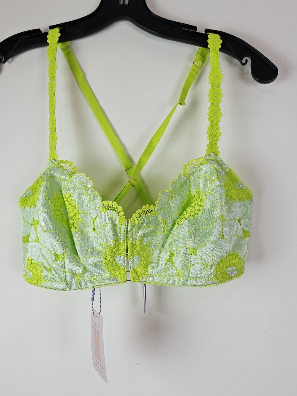 Savage X Fenty NWT Perfect Poppies Lace Bralette Seashell Green Poppilicious